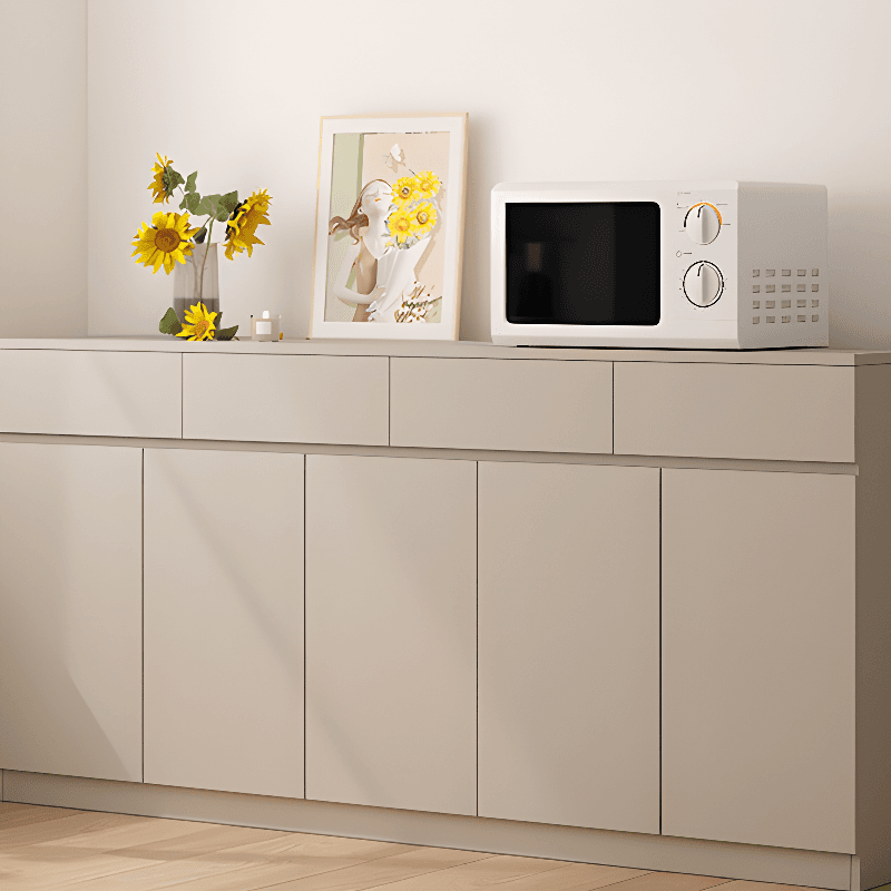 Simple Sideboard with Multiple Drawers, Closet Cabinet, Standard and Narrow Sizes, 1 or 2 Shelves, Wood Countertop, 2 to 5 Doors thumbnail 6