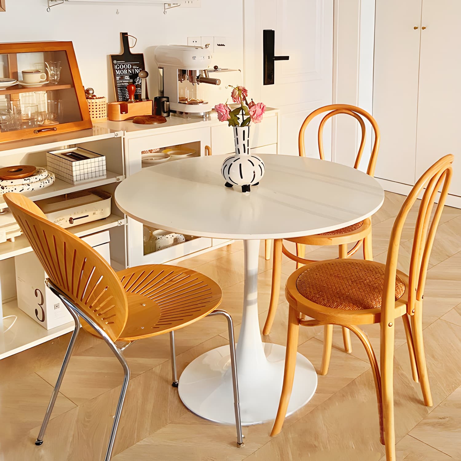Tulip Dining Table Round Dining Table for Kitchen Dining Room thumbnail 4
