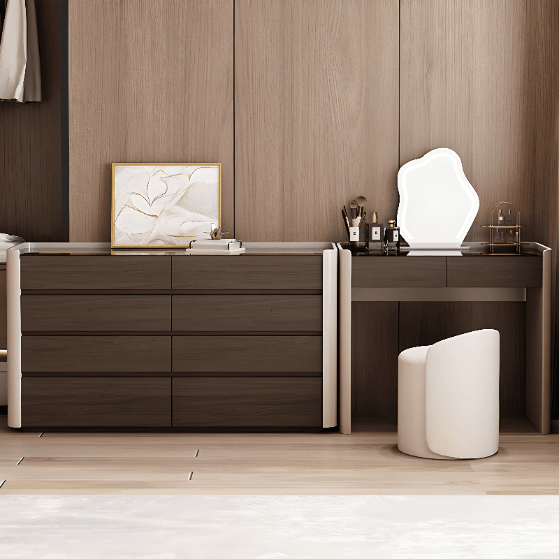 Auburn Multi-Purpose Vanity Set with 10 Drawers, Lighting, and 2-in-1 Functionality thumbnail 1
