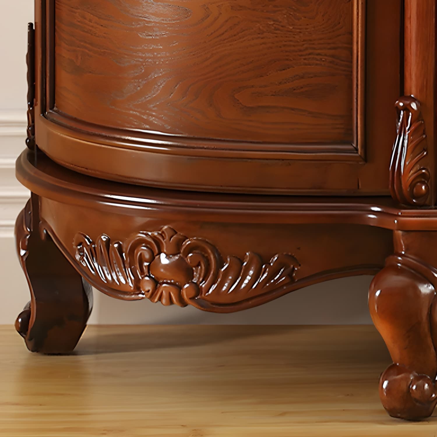 Traditional Style Wood Sideboard Credenza with 4 Cabinets and Drawers and 3 Interior Shelves thumbnail 8