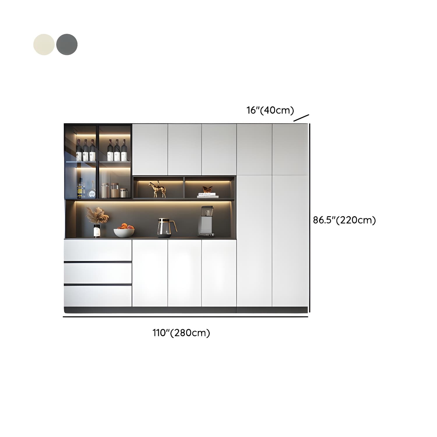 Modern Living Room Manufactured Wood Sideboard with Lighting thumbnail 34