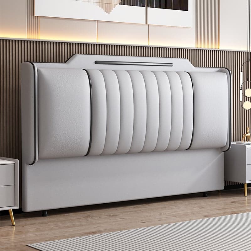 Modern Simple Style Panel Headboard in Natural Wood with No Distressing, Rectangle Shape for King/Queen/Full Bed, Featuring Sponge Upholstery and Standard Height thumbnail 6