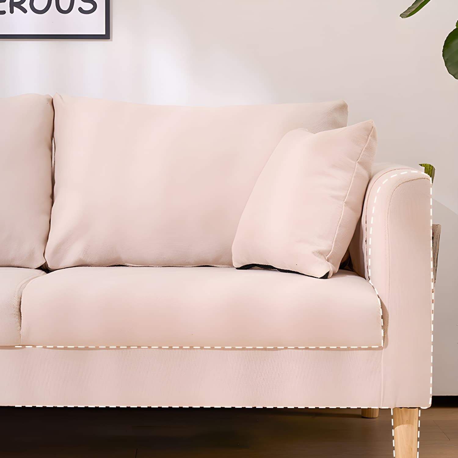 21.25" High Sofa with 2 Pillows Velvet Tuxedo Arm Sofa with Storage thumbnail 18