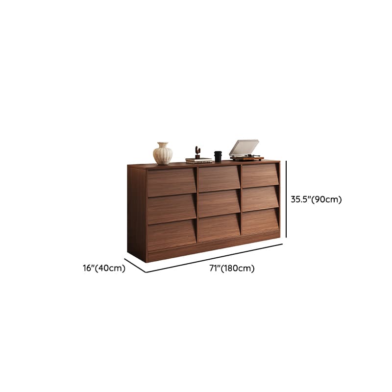 Cocoa Casual Natural Wood Console Dresser/Bachelor Chest with 9/6/3 Drawers in Horizontal/Vertical Orientation thumbnail 17