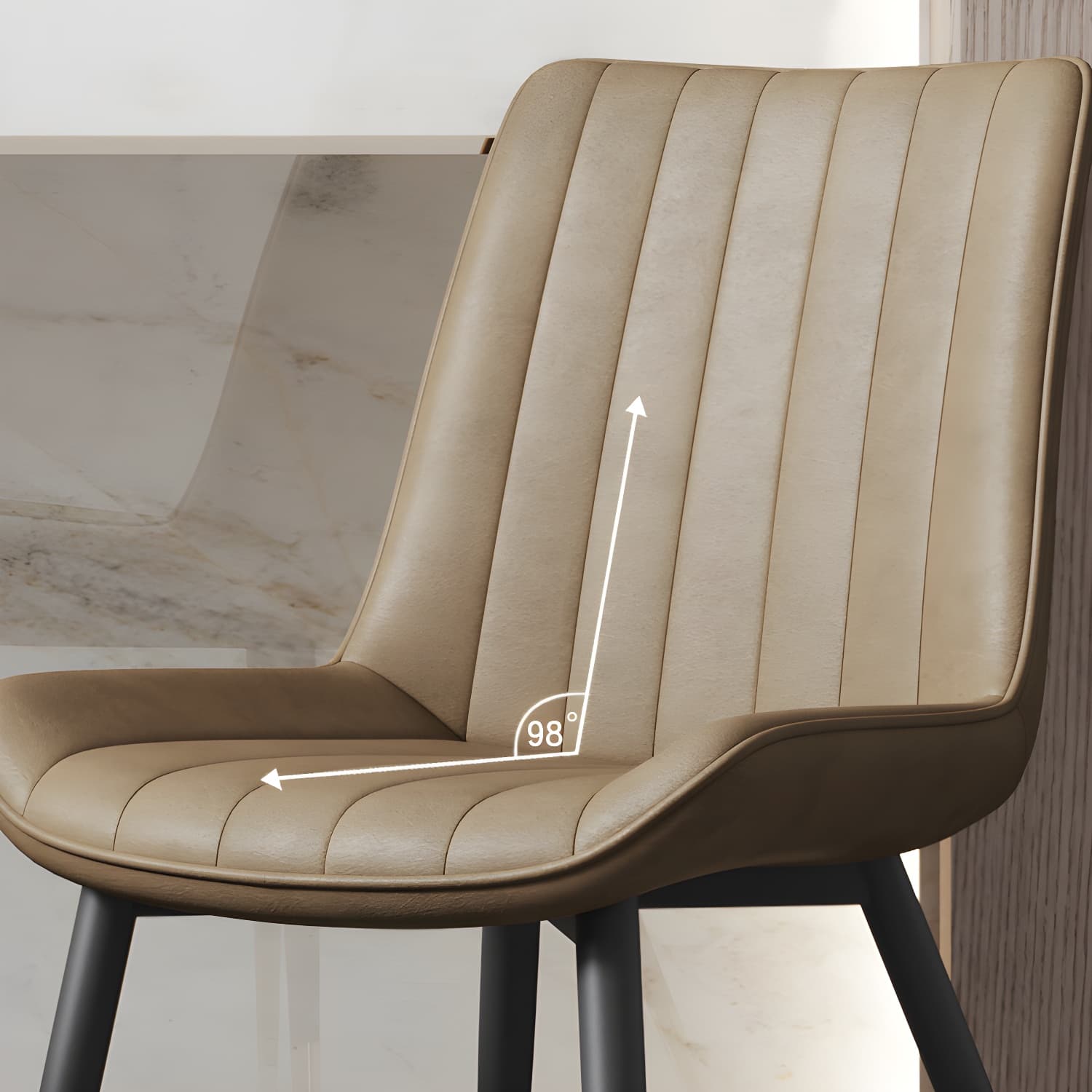 Scandinavian Study Room Leather Side Chair Matte Finish Parsons Dining Chairs thumbnail 15