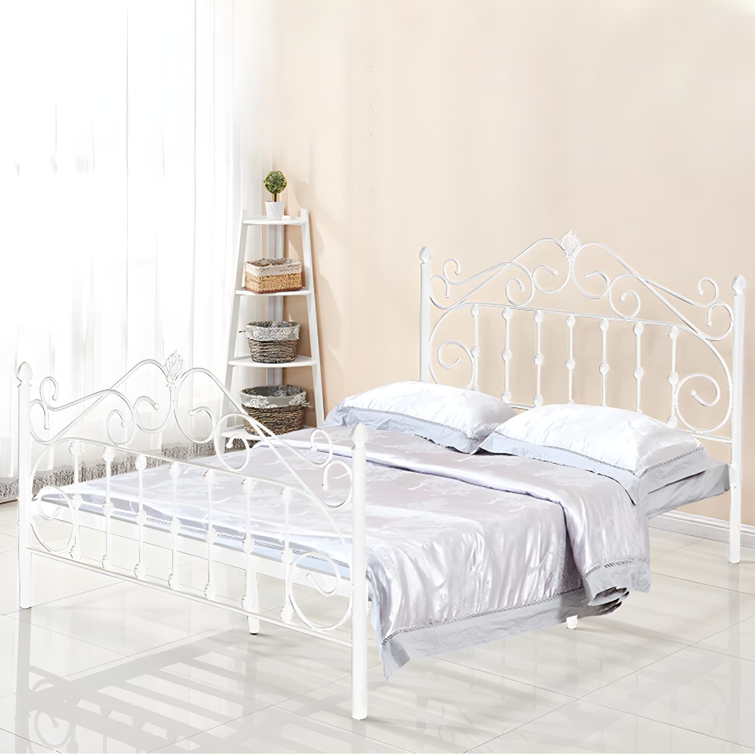 Glam Style Metal Iron Material with Headboard Gold/black/white Bed thumbnail 14