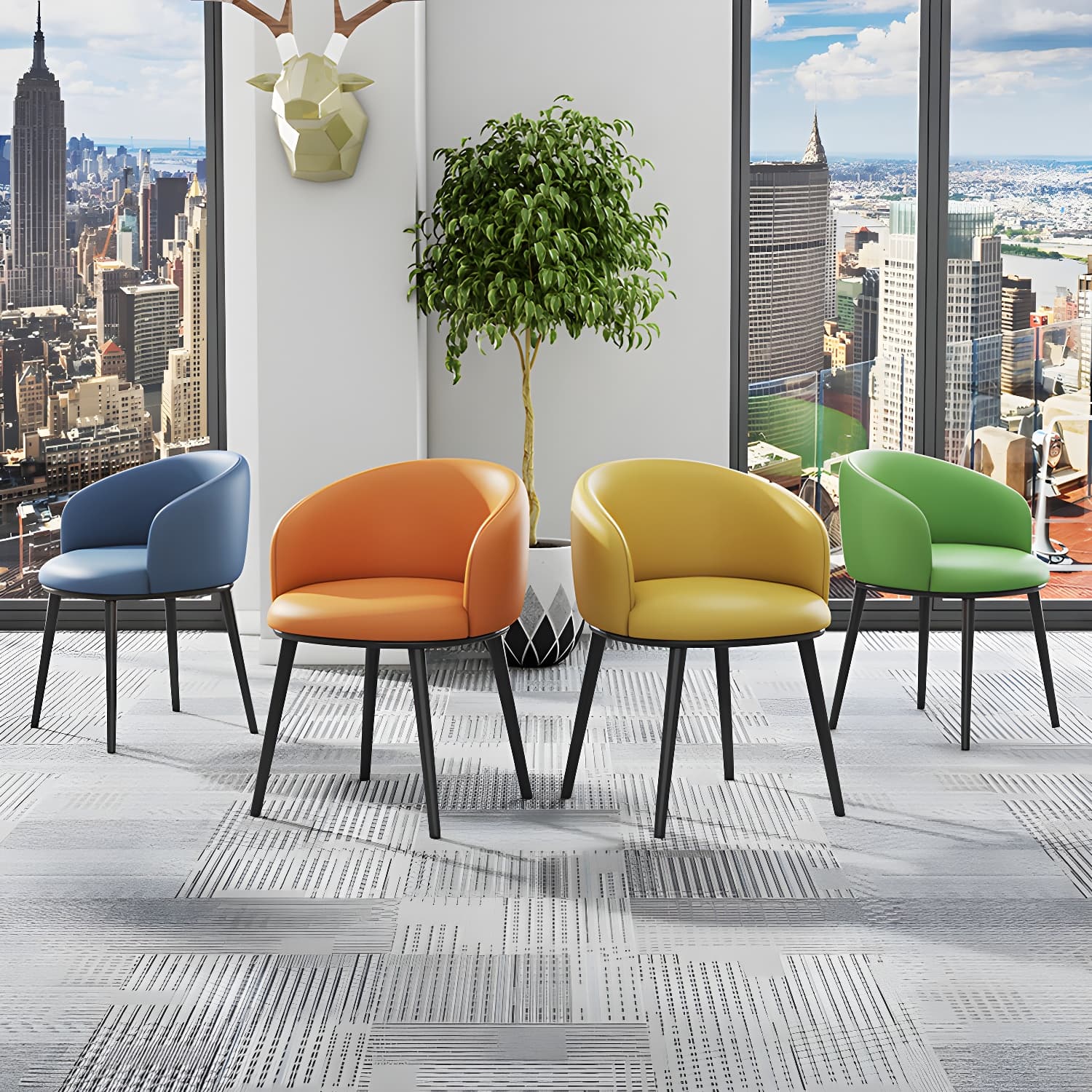 Modern Upholstered Home Arm Chair Solid Back Matte Finish Dining Chair thumbnail 19