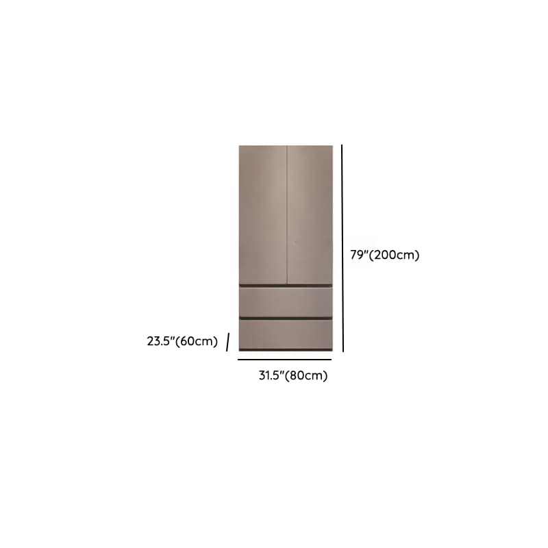 Sand Minimalist Laminate Cabinet Armoire with Soft Close Drawer, Soft Close Door, Interior Shelves, and Clothing Rod thumbnail 16