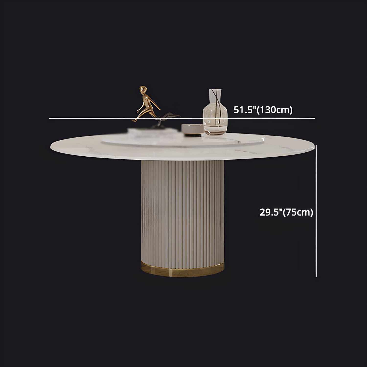 Modern 1/4/5/7 Pieces Round Dining Set Sintered Stone Dining Table Set with Leather Chairs thumbnail 14