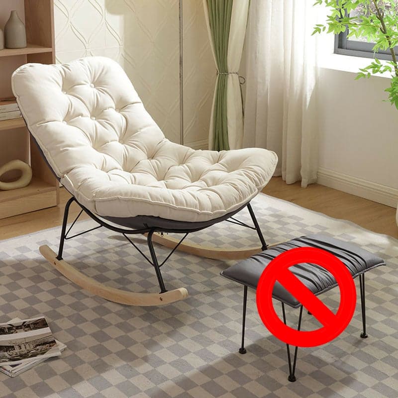 Upholstered Rocking Chair with Wood Legs - Armless Design, Resistant to Scratches and Stains thumbnail 2