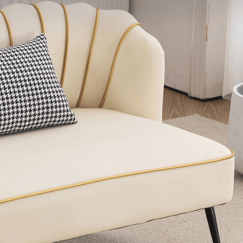 Modish Solid Color Stain Resistant Standard Sofa/Loveseat in Grey/Beige/Amber Color for 2/4-seater/3-seater with 1 Pillow thumbnail 15