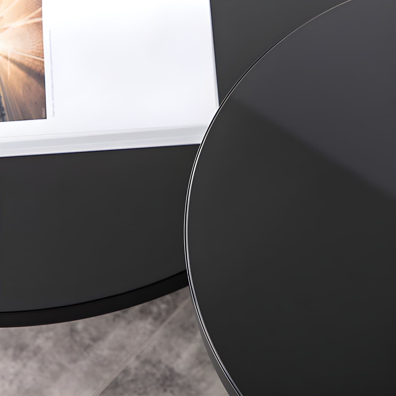 Pedestal Cone Coffee Table Modern Round Glass Top Cocktail Table thumbnail 10