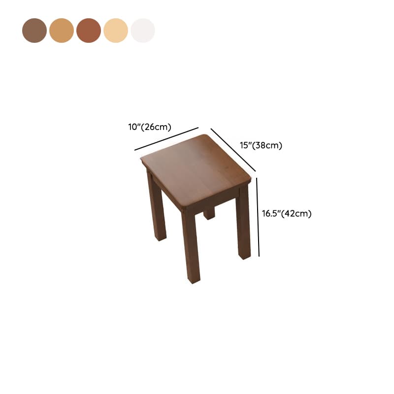Square Fixed Dining Table Set with 4 Legs, a Wood Tabletop in Natural/Auburn/White, Back Chairs and Stool in a Simple Style thumbnail 16