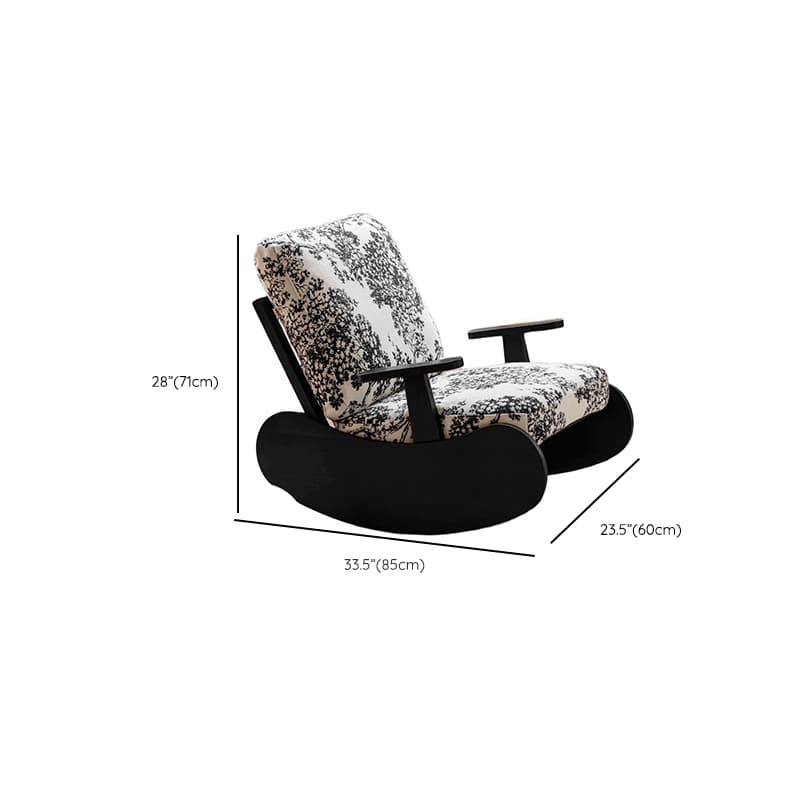 Black/Jade Green/Ivory Art Deco Upholstered Rocking Armchair with Recessed Arm thumbnail 23