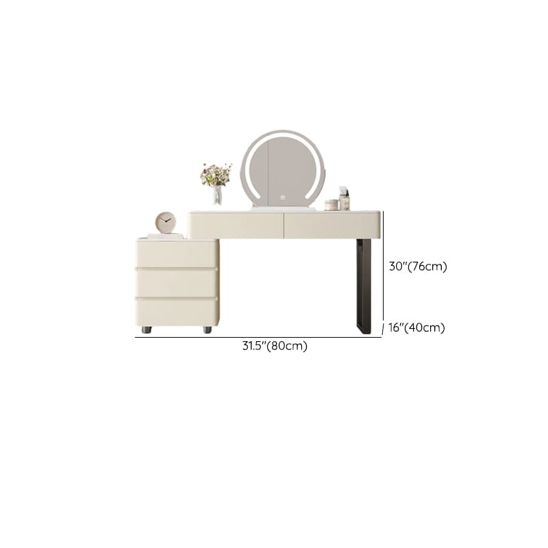 Glamorous Flooring Push-Pull 2-in-1 Stone Top Makeup Vanity for Sleeping Room with Tabletop Storage thumbnail 11