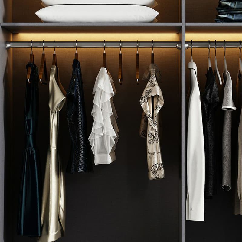 Contemporary Grey Wood Freestanding Cabinet Armoire with Lock, Interior Shelves & Soft Close Drawer thumbnail 8