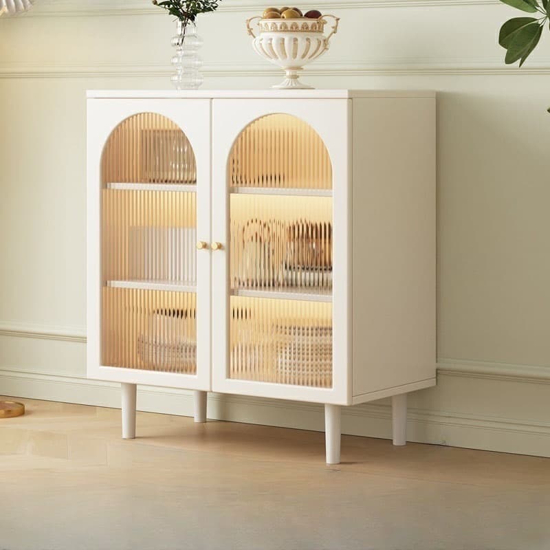 White Modern Manufactured Wood Buffet Server for Living Room - image 4