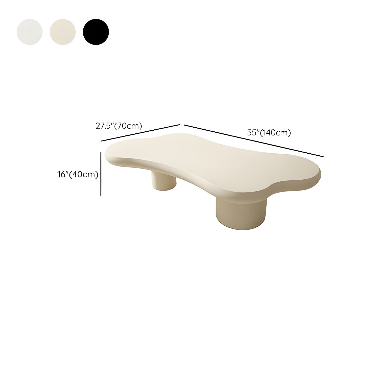 Cloud Shape Coffee Cocktail Table in Solid Wood Modern Style thumbnail 16