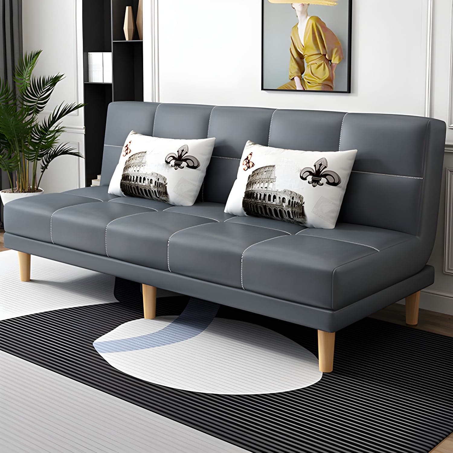 Contemporary Armless Standard Sofa Bed Dual Purpose Sofa for Living Room thumbnail 5