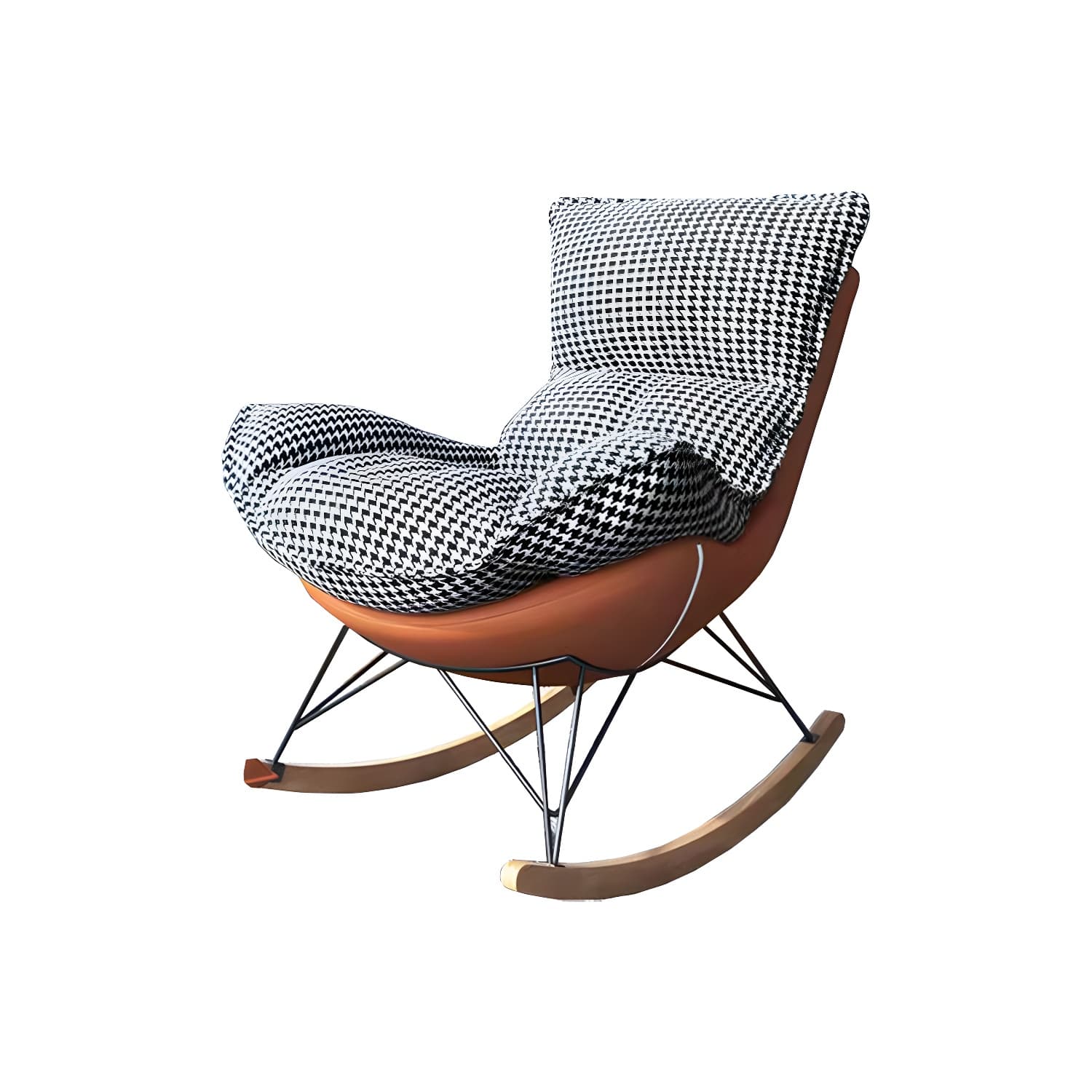 Contemporary Rocking Chair Solid Wood Rocker Chair with Removable Cushions thumbnail 11