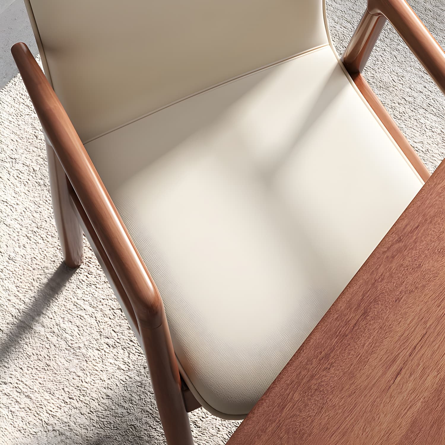 Modern Style Chair Dining Arm Chairs with Wooden Legs for Kitchen thumbnail 15