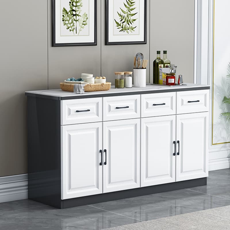Natural Finish/Light Wood/Ashen Wood Floor Sideboard with Countertop and Kitchen Appliance Storage thumbnail 9