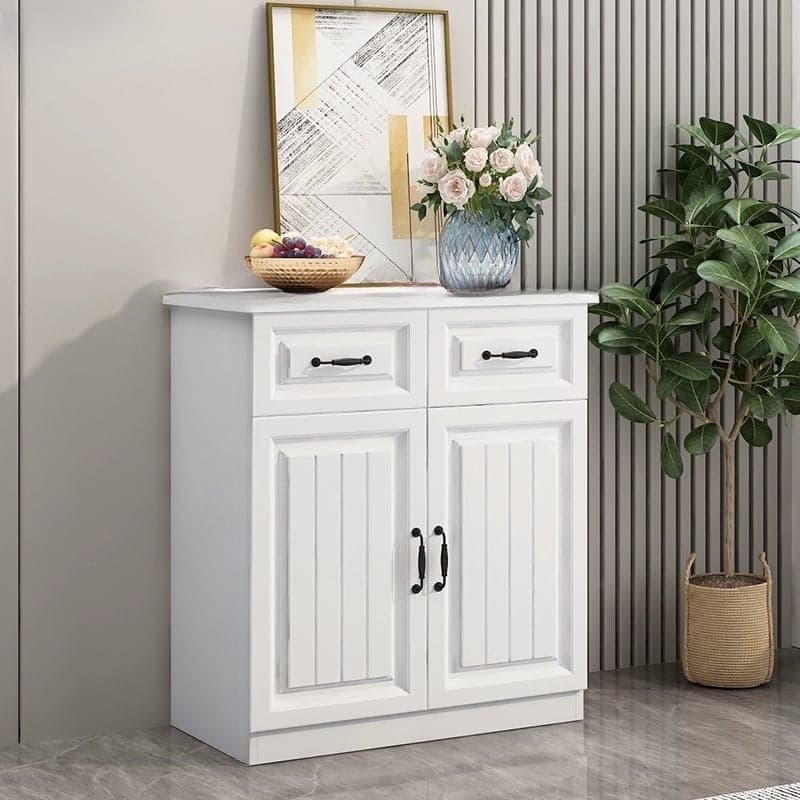 White Buffets & Sideboards with Cabinets and Drawers for Dining Room - image 5