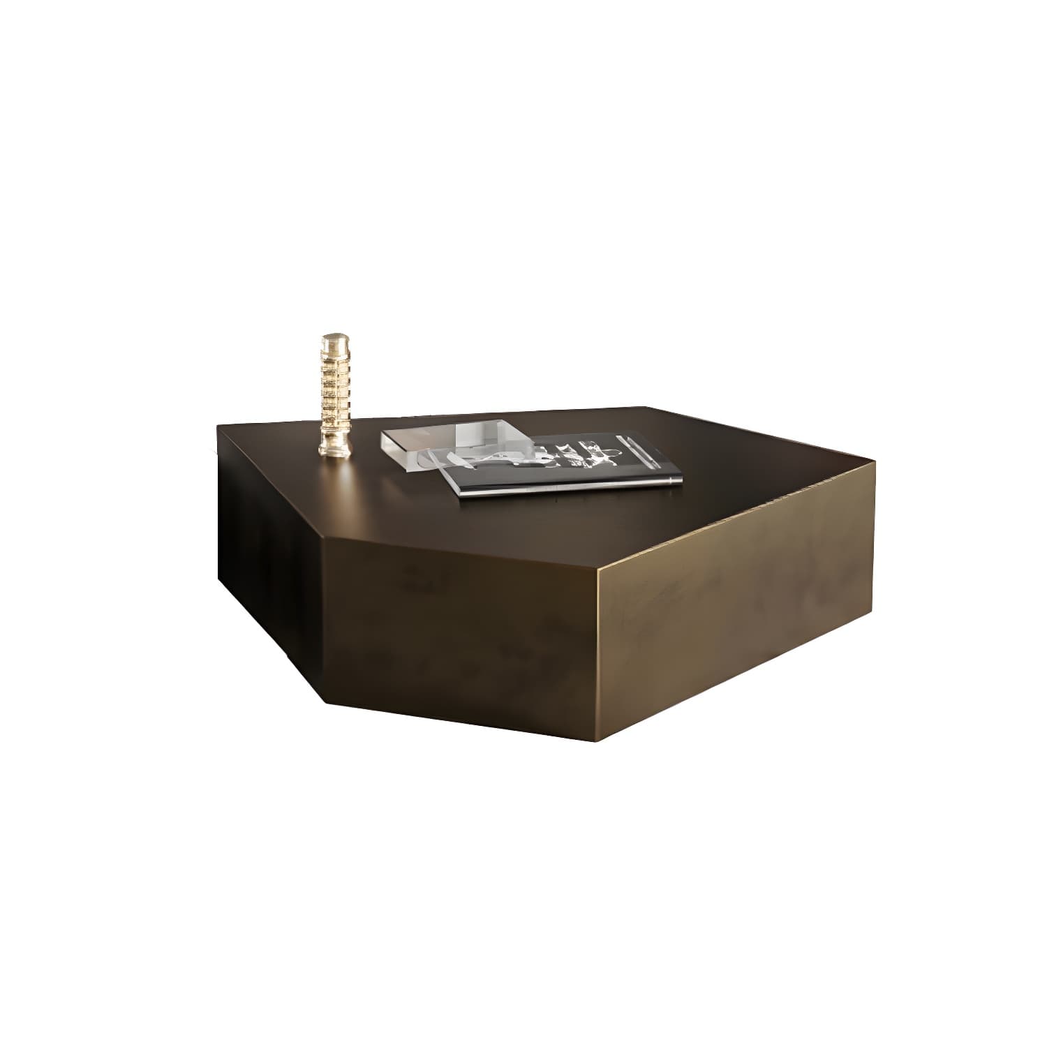 Abstract Shape Base Design Stainless Steel Hussey/bronze Free Shape Coffee Table thumbnail 11