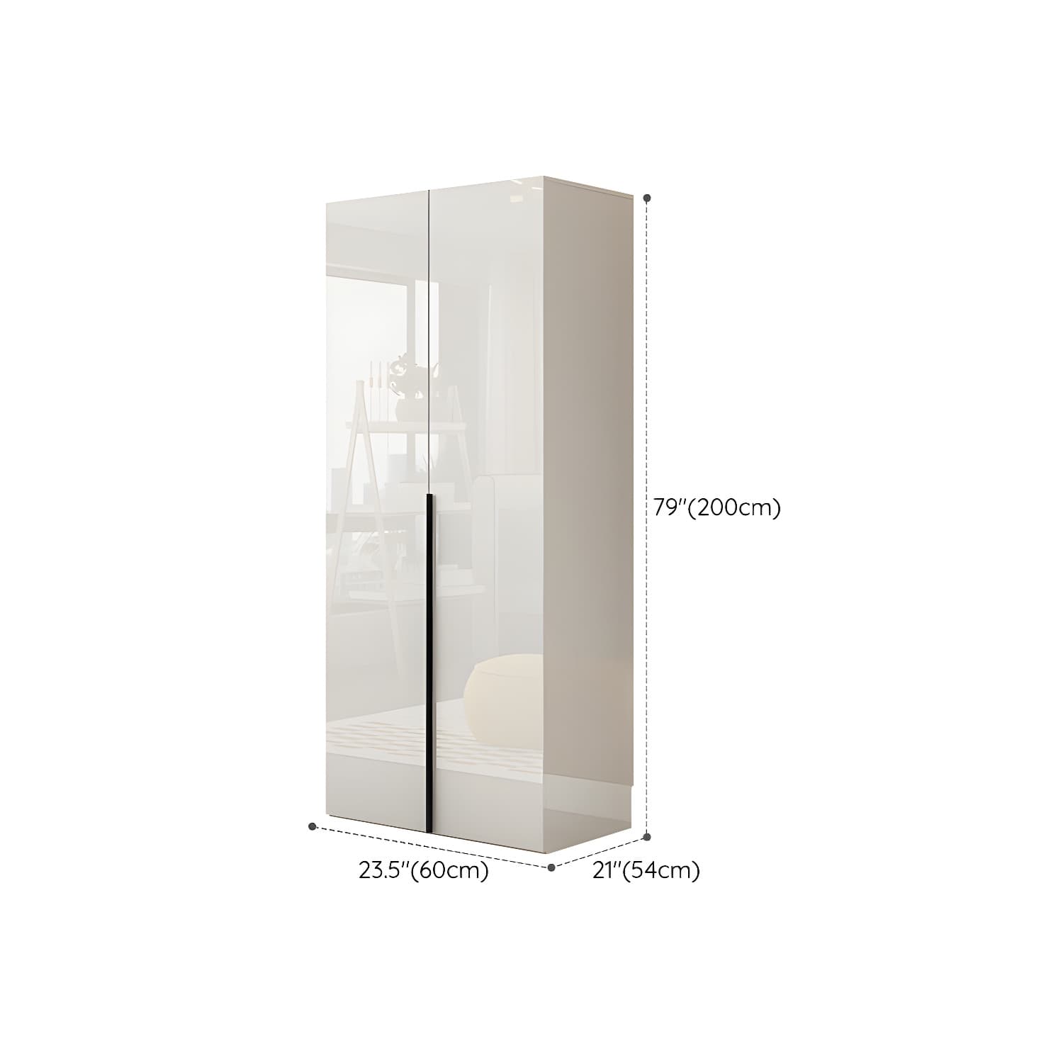 Solid Wood White Wardrobe Armoire with Drawers, Clothing Rod, and Shelves thumbnail 10