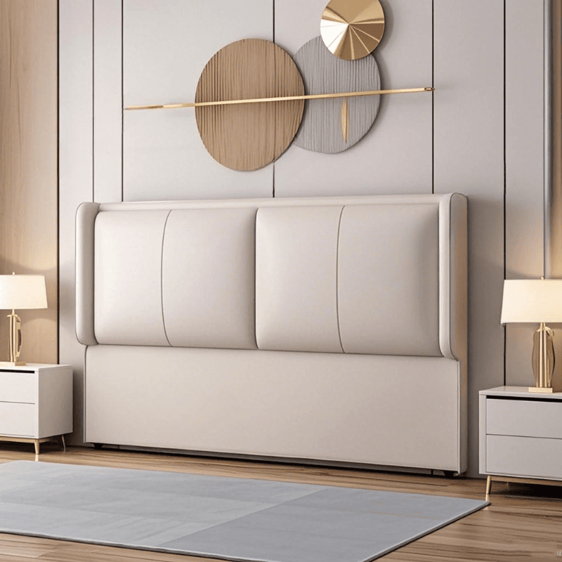 Simplistic Style Wingback Headboard in Pine Wood with No Distressing, Rectangular Shape for King/Queen/Full Bed, Featuring Sponge Upholstery and Standard Height thumbnail 5