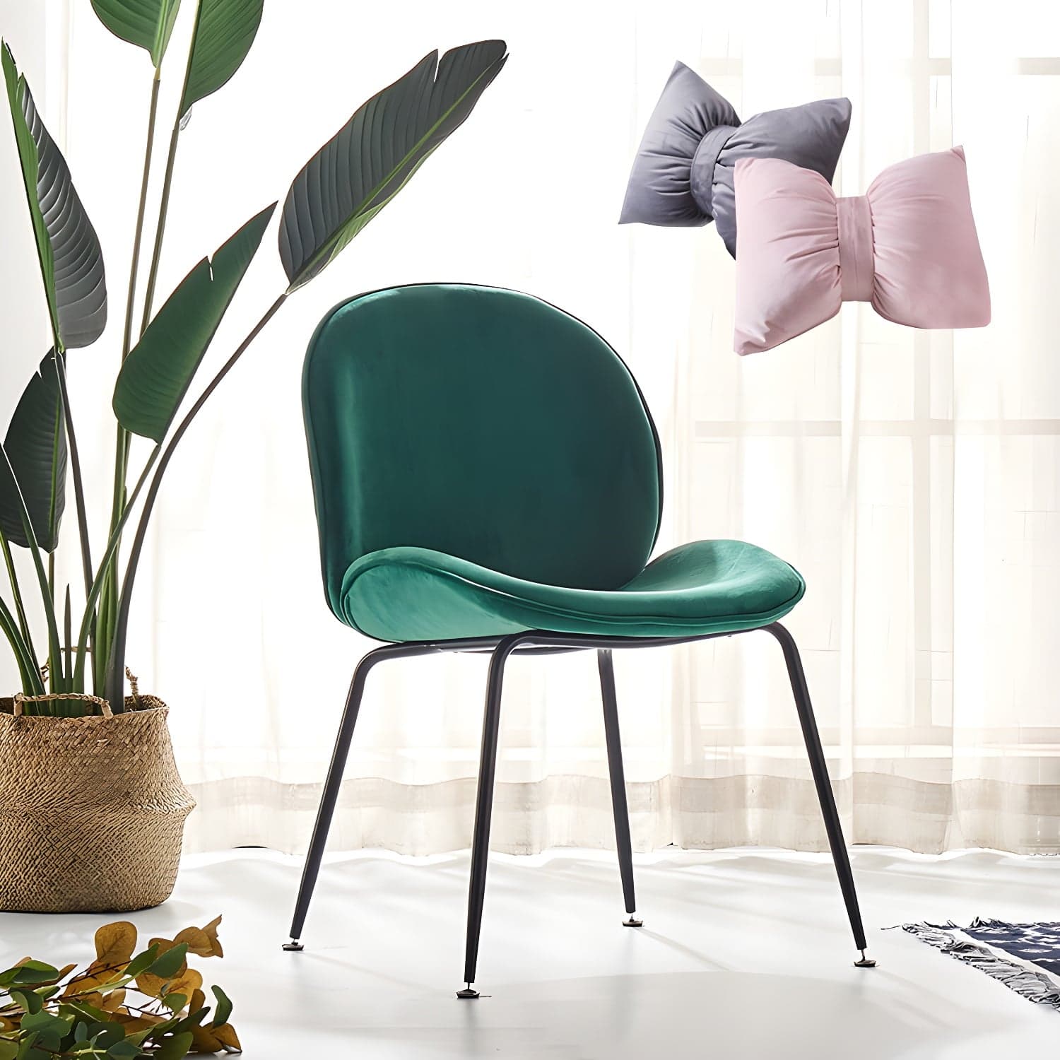 Metal Scandinavian Restaurant Side Chair Matte Finish Wingback Dining Chair thumbnail 5