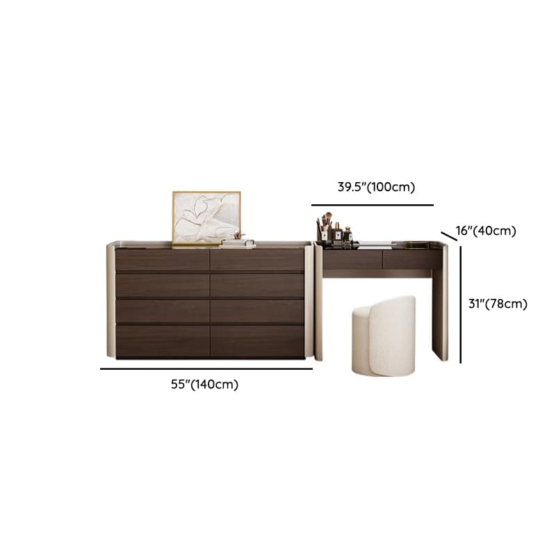 Auburn Multi-Purpose Vanity Set with 10 Drawers, Lighting, and 2-in-1 Functionality thumbnail 10