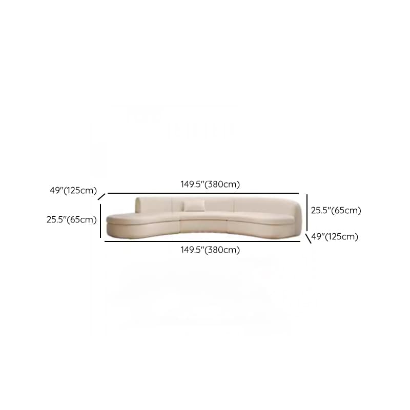 Natural Wood Bow Front Corner Sectional 7 Person/for 5/for 6 with Concealed Support thumbnail 17