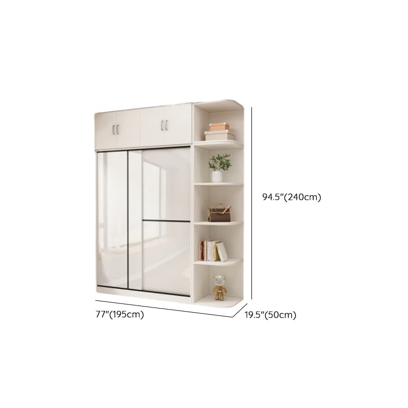 Chalk Modern Timber Self-supporting Wardrobe with Soft Close Door and Clothing Rod, Slipping Mechanism thumbnail 35
