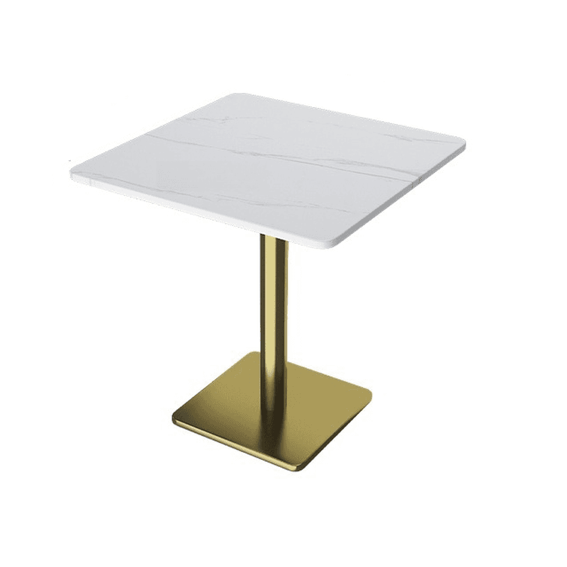 Trendy/Art Deco White Sintered Stone Dining Table, Fixed Mechanism, Seats 2, Scratch-immune thumbnail 12
