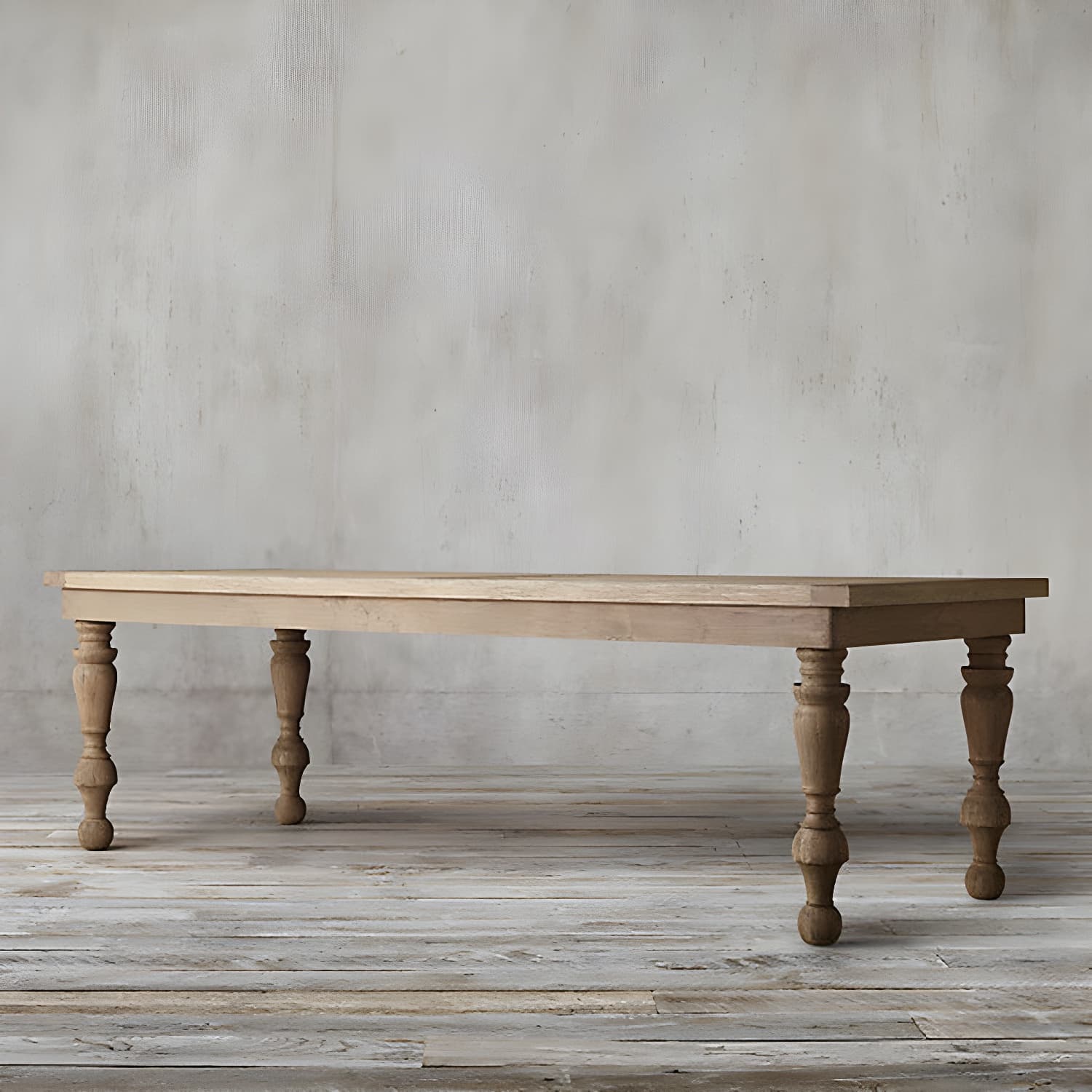 Modern Pine Wood Table Rectangle Dining Table with 4 Legs for Restaurant thumbnail 3