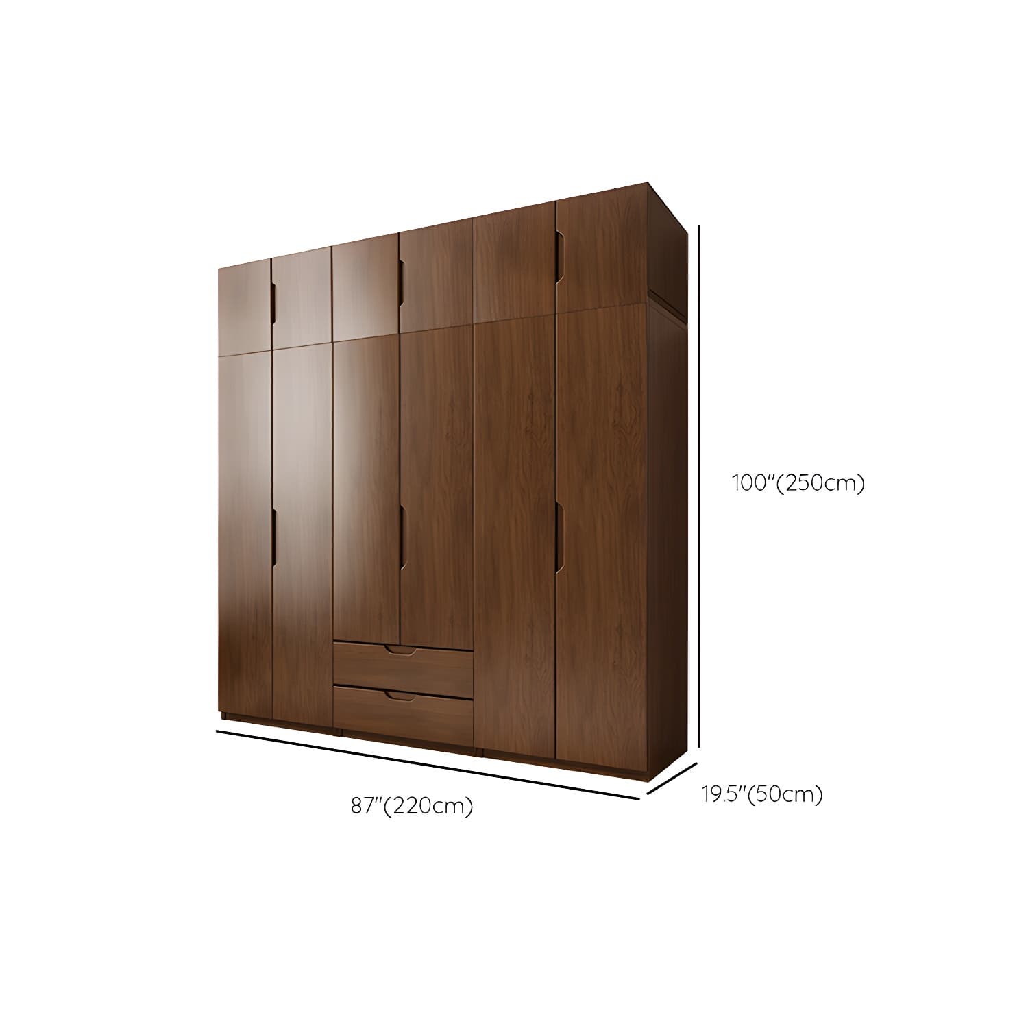 Contemporary Oak Solid Wood Wardrobe Freestanding Multifunctional Wardrobe - image 36