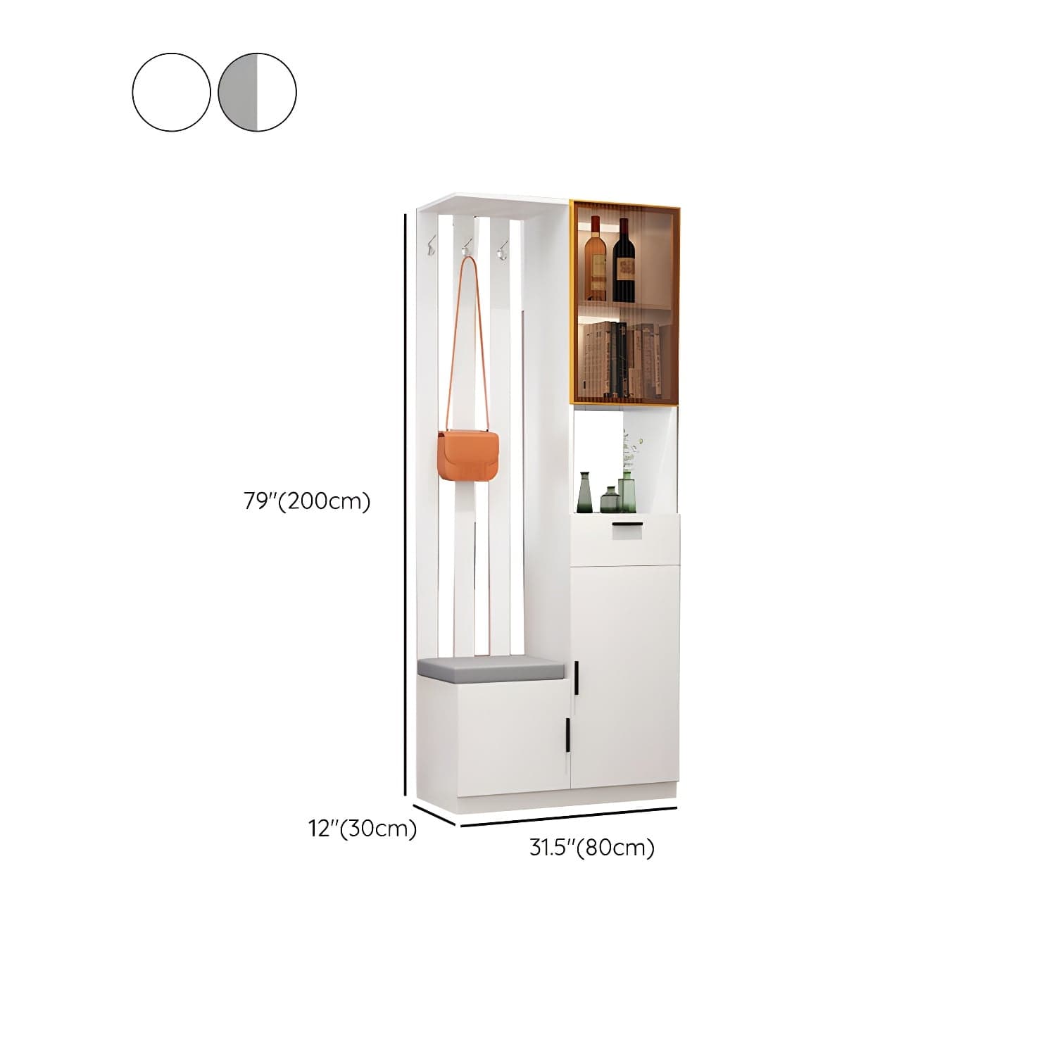 Contemporary Rectangle Wooden 11.81" Wide Accent Cabinet with Drawer thumbnail 14