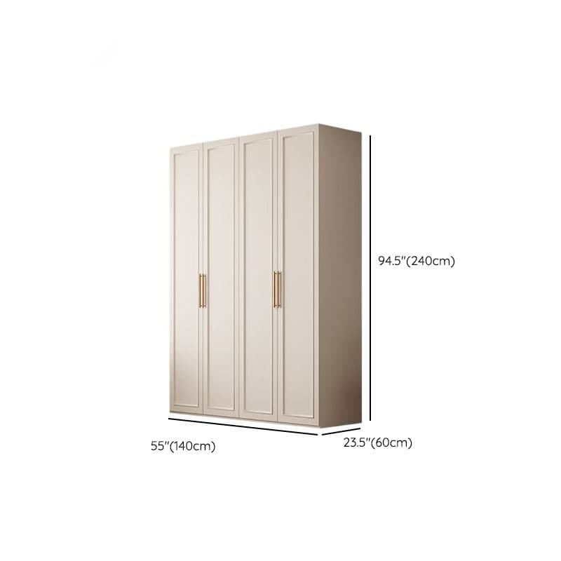 White Casual Wood Independent Armoire Cabinet with Compartments, Soft Close Door, and Interior Shelves thumbnail 13