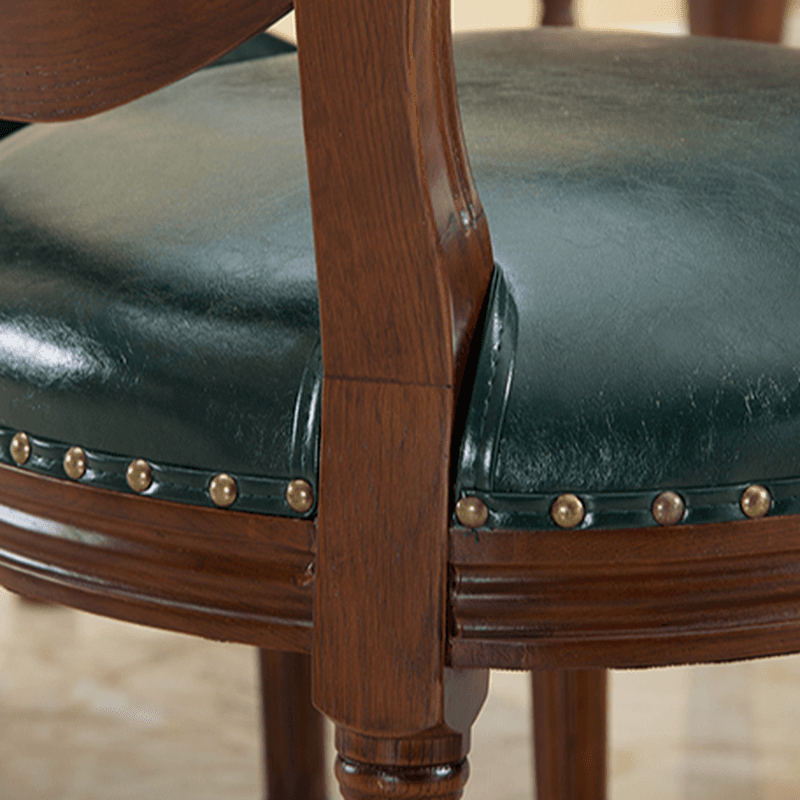 French Sturdy King Louis Back Upholstered Arm Chair/Side Chair with Nailhead Accent, Foot Pads and Weathered Wood Base thumbnail 21