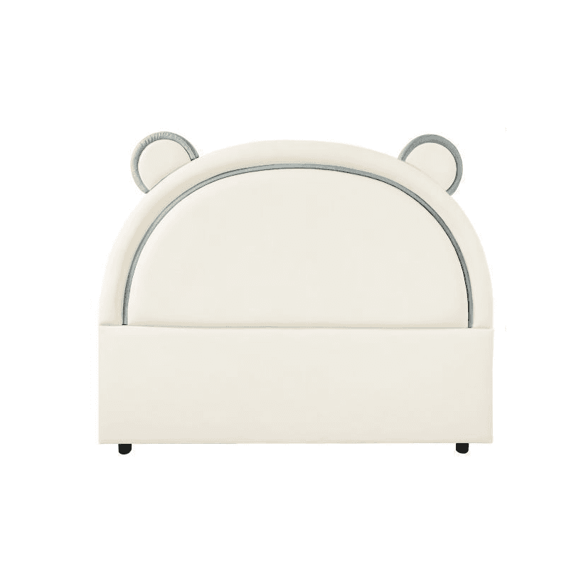 Modish Timber Panel Headboard with No Distressing, Arched Shape for Twin XL/King/Queen Bed, Featuring Sponge Upholstery and Standard Height thumbnail 4