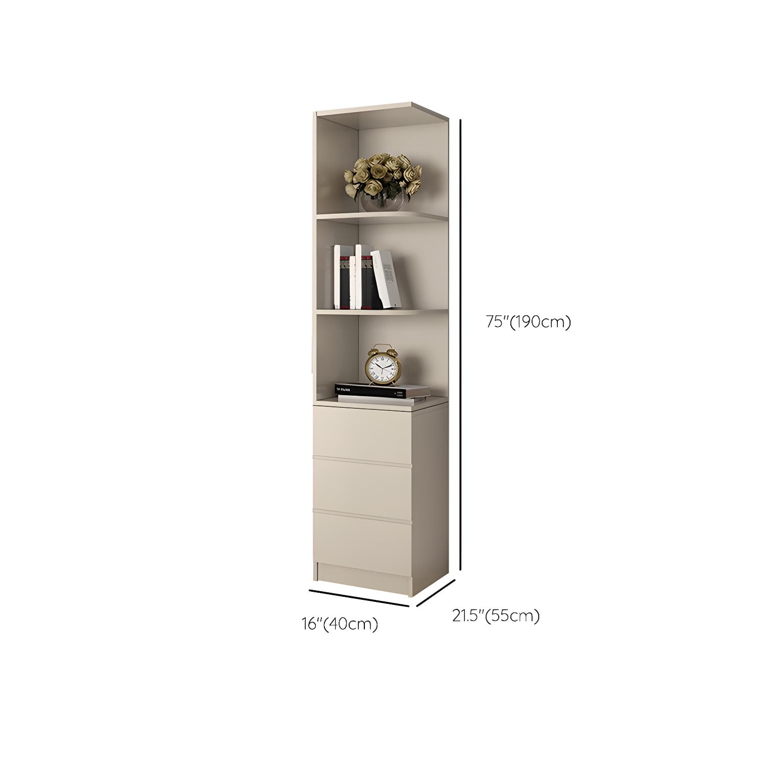 Glass and Wood Wardrobe Cabinet with Shelves Modern Wardrobe Closet - image 22