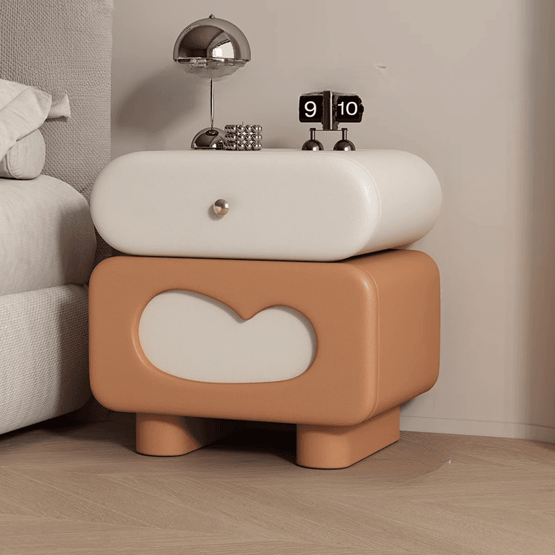 Organic Modern 2 Tiers Swivel Nightstand With Drawer Organization in Natural Wood thumbnail 6