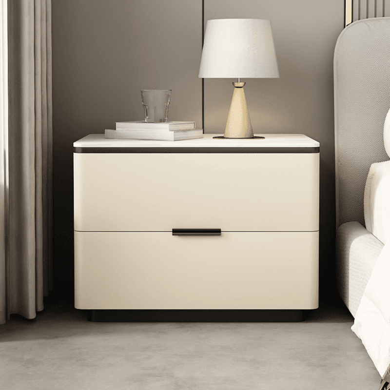 Organic Modern Nightstand With Drawer Organization Featuring 2 Drawers and Stone Countertop thumbnail 8
