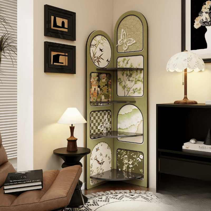Modern Simple Style Nook Decorative Cabinet with 4 Exterior Shelves, Laminate Countertop in Midnight Black thumbnail 5