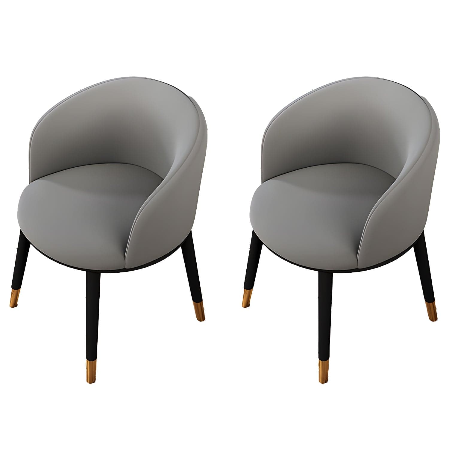 Contemporary Leather Home Arm Chair Solid Back Matte Finish Dining Chair thumbnail 8