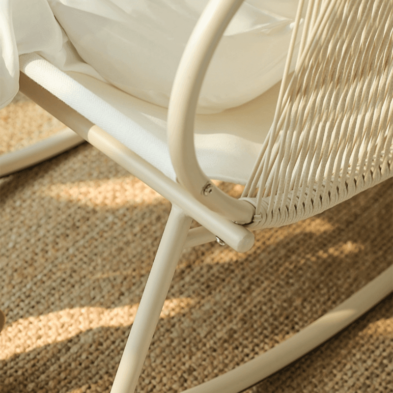Art Deco Alloy Rocking Chair with Upholstered Track Arm thumbnail 13