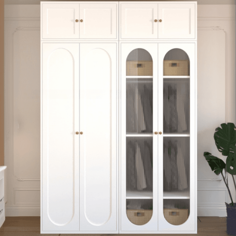 Chalk Casual Unattached Wardrobe with Adaptable Shelf, Soft Close Door, Hanging Rod, and Articulated Mechanism thumbnail 4