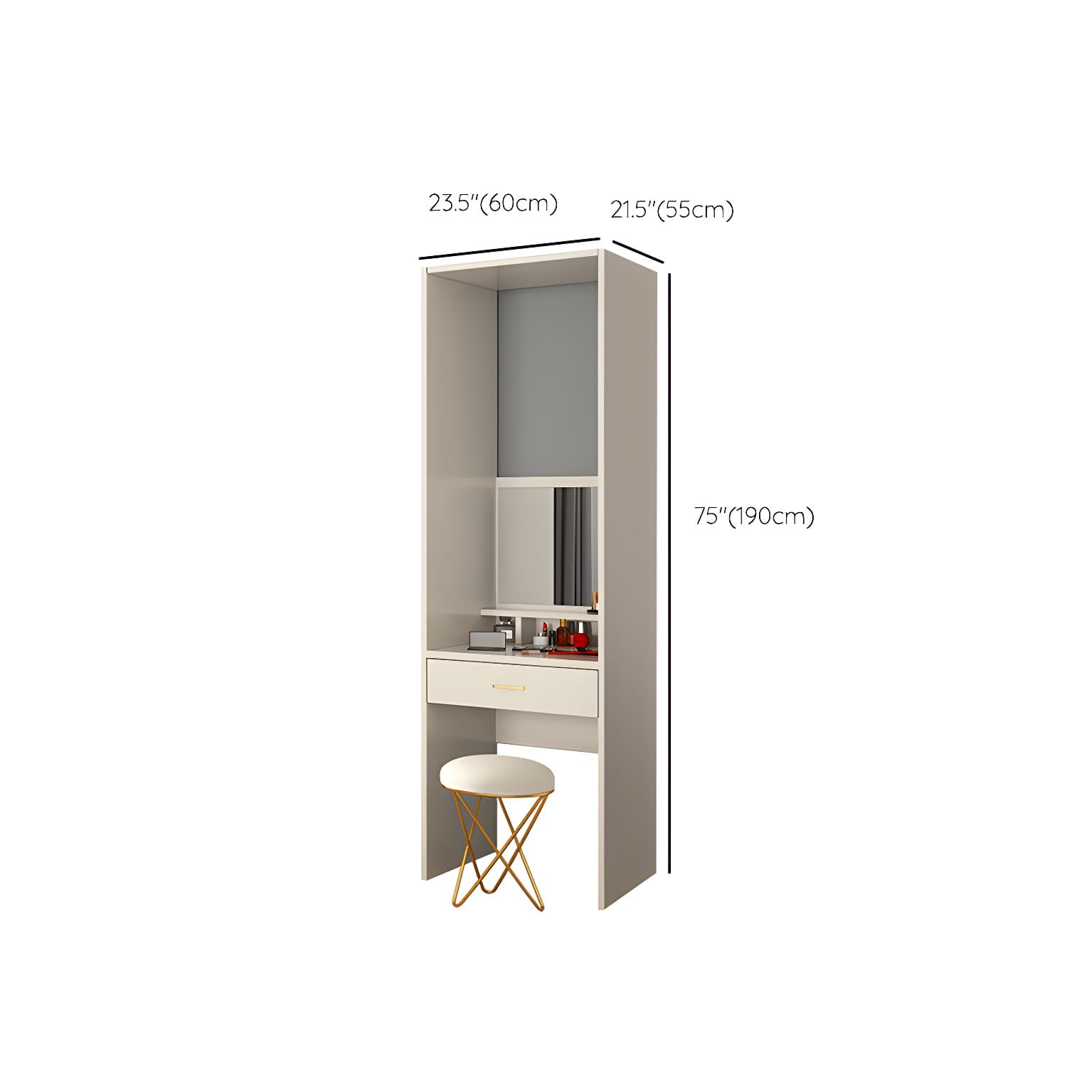 Glass and Wood Wardrobe Cabinet with Shelves Modern Wardrobe Closet - image 28