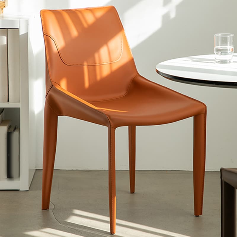 Modern Leather Armless Side Chair with Solid Back - Easy-Care, Warranty thumbnail 11